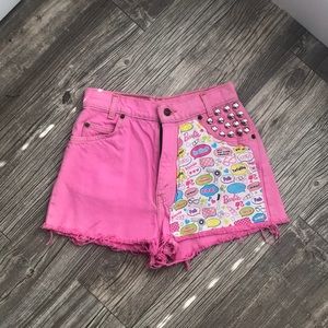 Handmade Barbie Design Denim Shorts (One of a Kind